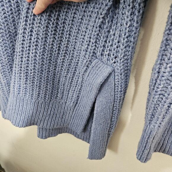 Aerie Oversized Chunky High Neck Blue Long Sweater. Size Small - Picture 4 of 8